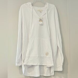 Michael Kors Casual Lightweight Hoodie in White and Gold 3X